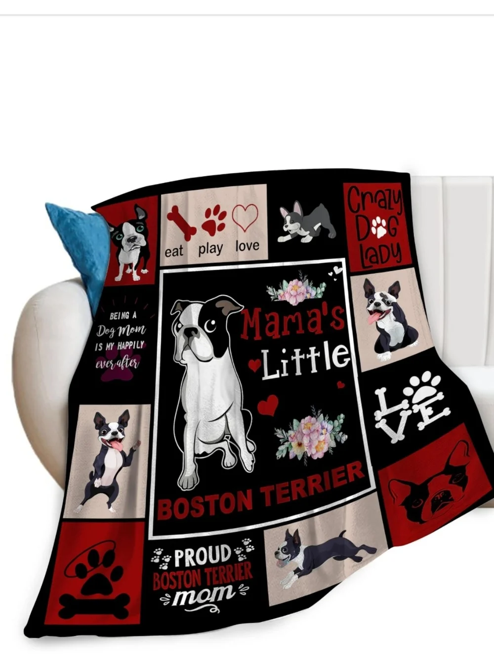 Boston Terrier Blanket Boston Terrier Gifts Throw Blankets Cozy Fleece 40x50